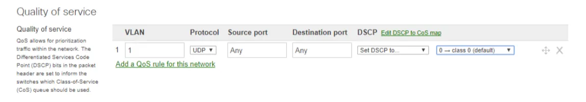 Meraki QoS Settings Overview