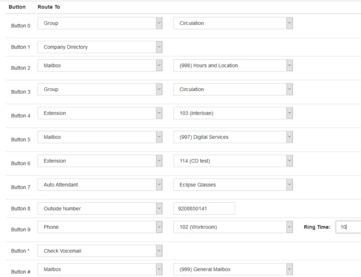 Button Configurations