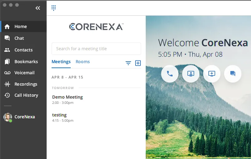 Meetings in CoreNexa